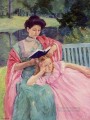 Auguste Reading to Her Daughter mothers children Mary Cassatt
